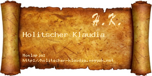Holitscher Klaudia névjegykártya